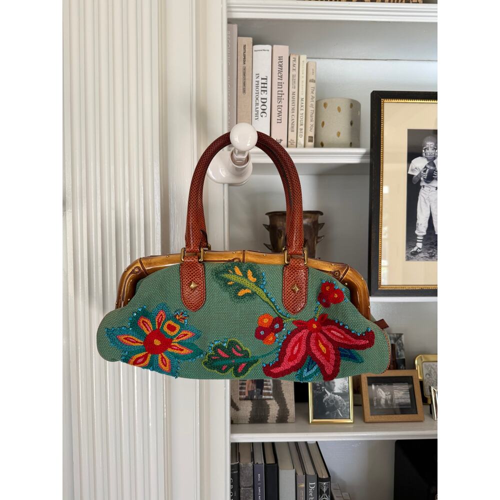 GUCCI Tom Ford 2004 Archival Limited Edition Vintage Embroidered Bamboo Bag - Picture 2 of 11